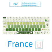 Pegatina de teclado de ordenador de dibujos animados, apta para Microsoft Surface Book, Laptop Go 1/2/3, Pro 4/5/6/7/8/9/10/11, adhesivo de teclas (francés)
