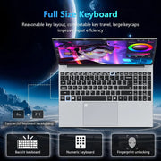 Portátil Intel de 15.6 pulgadas ultrafino Intel Core I3 6100U 16GB RAM 1TB 2TB SSD Ordenador PC para oficina y estudio Windows 11 Pro