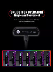 Alfombrilla de ratón gaming LED con retroiluminación, alfombrilla de escritorio RGB para gamer, decoración de escritorio, alfombrilla de ratón para ordenador, alfombrilla completa para PC gamer