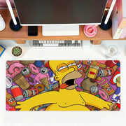 Alfombrilla de ratón con dibujos de los Simpson, grande, impermeable y antideslizante, para oficina, juegos y teclados