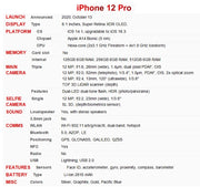 iPhone 12 Pro original de Apple, 128/256/512 GB ROM, pantalla OLED original de 6.1", 6 GB RAM, chip A14 Bionic, iOS, Face ID, NFC, desbloqueado, 5G, 98% nuevo