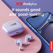 Auriculares inalámbricos Lenovo LP40 Pro Bluetooth 5.4 TWS HiFi estéreo, para juegos y deportes, con control táctil, llamadas HD y micrófono.