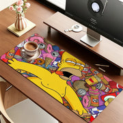 Alfombrilla de ratón con dibujos de los Simpson, grande, impermeable y antideslizante, para oficina, juegos y teclados