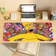 Alfombrilla de ratón con dibujos de los Simpson, grande, impermeable y antideslizante, para oficina, juegos y teclados