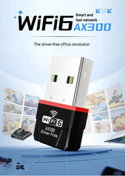 Adaptador Wi-Fi mini de red con señal Wi-Fi 6 para PC de escritorio, sin necesidad de controladores, tarjeta de red 2.4G, conexión USB plug and play