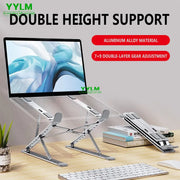 Soporte para portátil YYLM N8 de aluminio para Macbook, ajustable, portátil, más estable, soporte refrigerador, soporte plegable para portátil