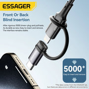 Essager Lighting To Type C Adapter 3A Fast Charging IOS Female to Type-C Male Connector For IPhone 15 14 13 Pro IPad Converter