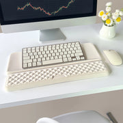 Reposamuñecas para teclado, soporte ergonómico de espuma viscoelástica para escribir y jugar, almohadilla inclinada para teclado, accesorios de escritorio estéticos