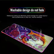 Alfombrilla de ratón gaming LED con retroiluminación, alfombrilla de escritorio RGB para gamer, decoración de escritorio, alfombrilla de ratón para ordenador, alfombrilla completa para PC gamer