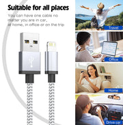 Cable de carga rápida USB para iPhone 14 13 12 11 Xs Max Xr X 8 7 6 Plus iPad, cable de datos original para teléfono móvil de 1m 2m 3m