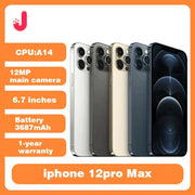 Apple iPhone 12 Pro Max original desbloqueado, 6,7 pulgadas, 128 GB/256 GB, Face ID, NFC, smartphone, chip A14 Bionic, iOS, teléfono móvil USADO
