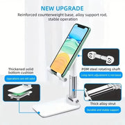 Soporte plegable para teléfono móvil para iPhone, iPad, Xiaomi, soporte de mesa ajustable para tablet, soporte universal para teléfono móvil de mesa
