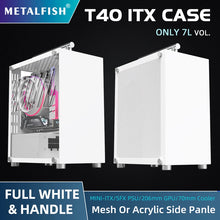 METALFISH T40 Mini ITX Black Case 7L Gaming Computer Chassis Compact transparent PC Support SFX PSU/70mm Cooler/206mm GPU