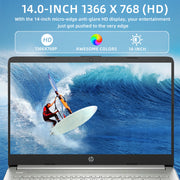 Portátil empresarial HP de 14", Intel Celeron N4120, 4 GB de RAM, 128 GB eMMC, 1 año de Office 365, Windows 11 Home