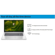 Laptop HP de 17.3" HD con pantalla táctil, Intel Core Ultra 7 255U, 32GB RAM DDR5, 2TB SSD, teclado retroiluminado, huella dactilar, Windows 11, color plata
