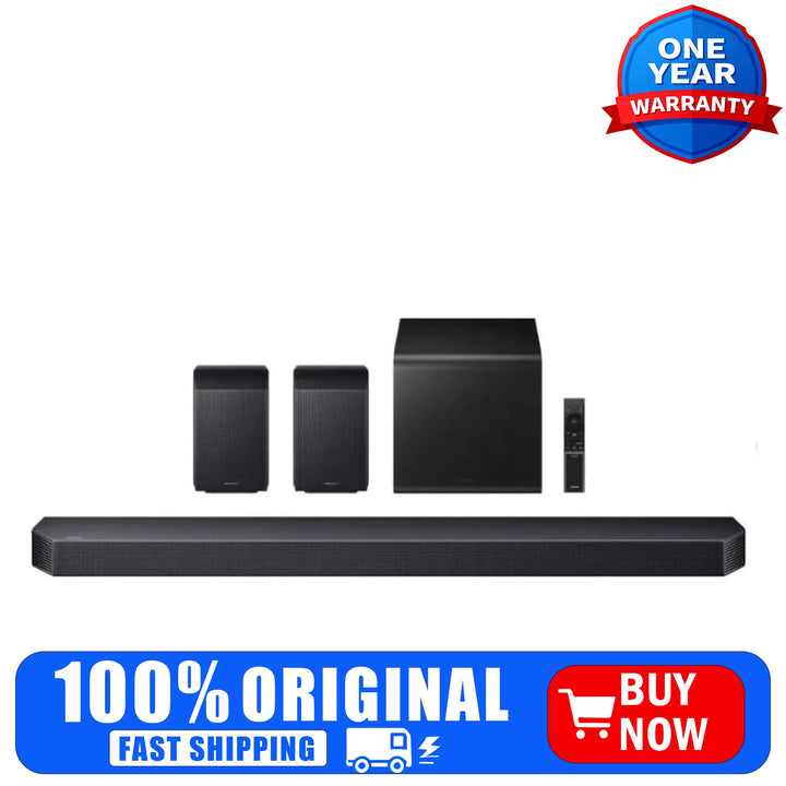 Samsung Q-Series HW-Q930F 9.1.4ch Soundbar with Subwoofer & Rear Speakers, Dolby Atmos, Wi-Fi, Black