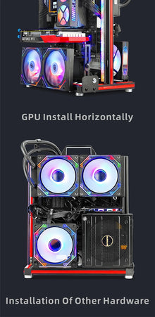 METALFISH BlockCase Aluminum Open Frame Case Support ATX/M-ATX Mainboard GPU Mount Horizontally 240 Water Cooler Gaming Cabinet