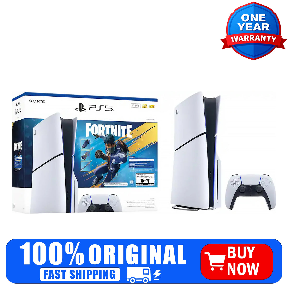 Consola Sony PlayStation 5 con lector de discos 1TB y lote Fortnite Flowering Chaos