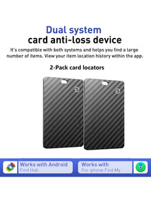 2-Pack Wallet Anti-loss Card Location Tracking Smart Tag for Android Key Luggage Finder With iPhone Find My App Bluetooth Device