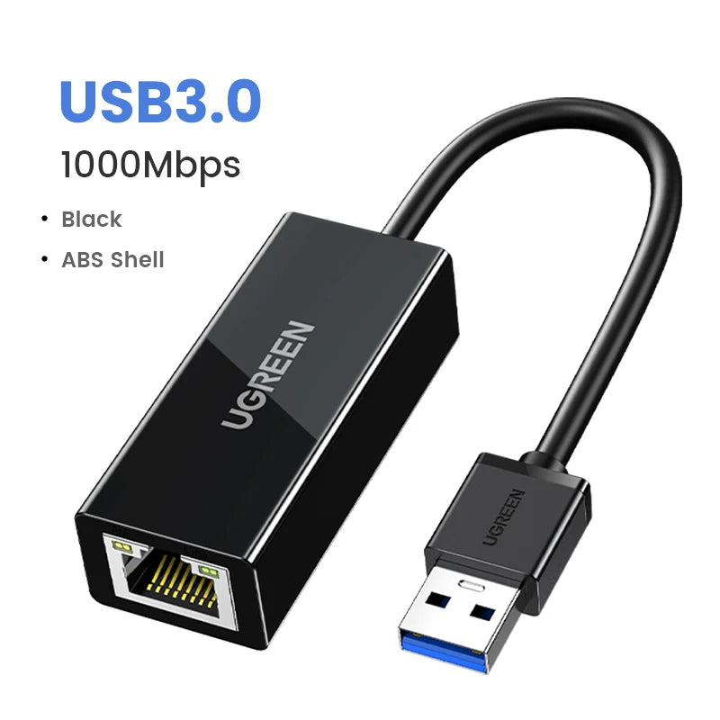 Adaptador de red USB 3.0 a Ethernet RJ45 UGREEN para PC, Windows 10, Xiaomi Mi Box 3/S y Nintendo Switch