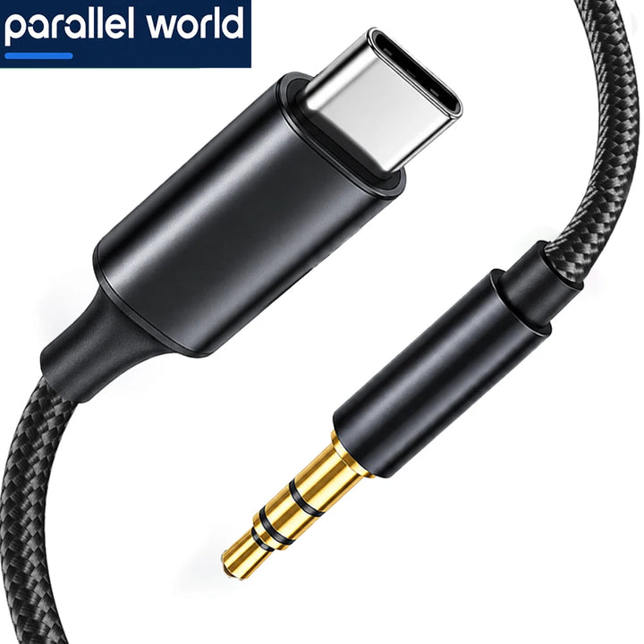 AUX Cable Type C to 3.5mm Jack Audio Plug Speaker Adapter Car Headphone Computer Converter Wire For Huawei iPhone Xiaomi