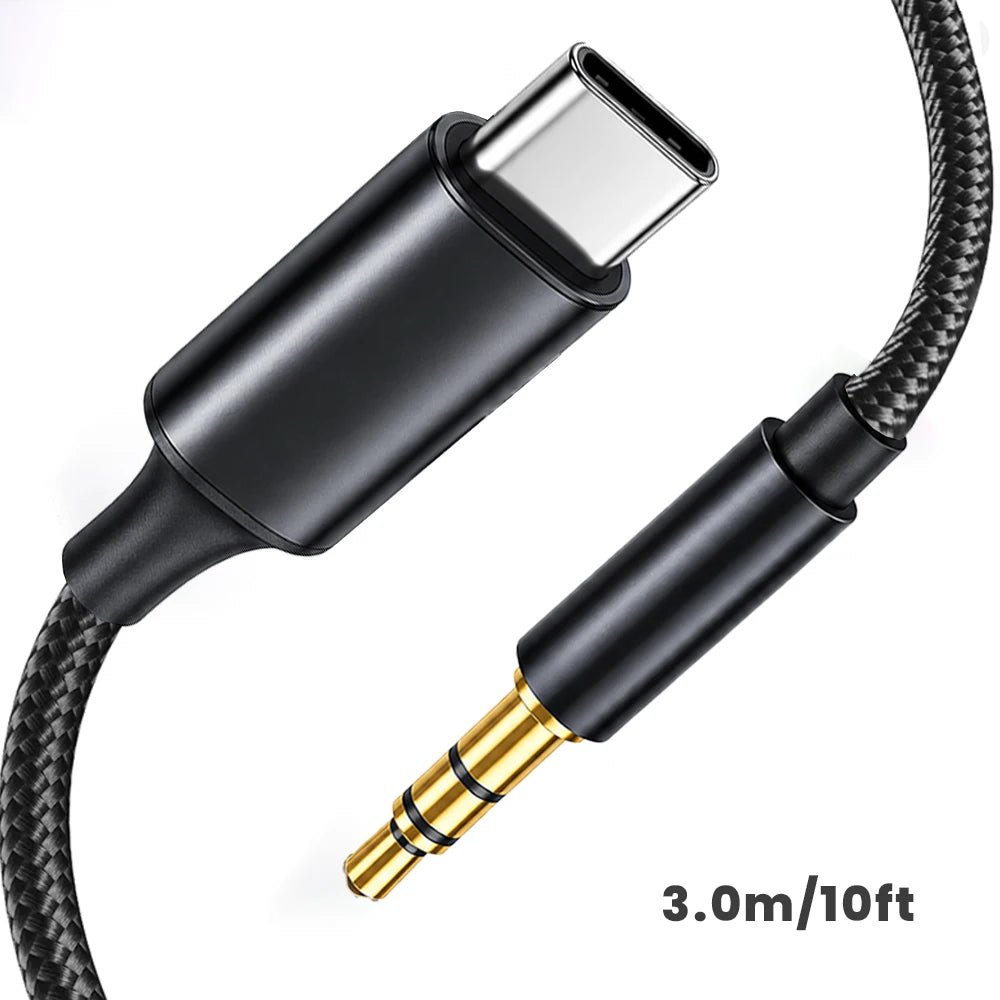 AUX-Kabel Typ C auf 3,5-mm-Klinkenstecker Audio-Adapter Lautsprecher-Konverterkabel für Auto, Kopfhörer und Computer für Huawei, iPhone, Xiaomi