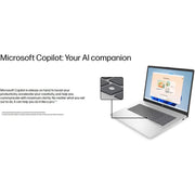 Laptop HP de 17.3" HD con pantalla táctil, Intel Core Ultra 7 255U, 32GB RAM DDR5, 2TB SSD, teclado retroiluminado, huella dactilar, Windows 11, color plata