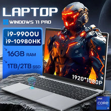 New Intel i9-10980HK/9900U Laptop Computer PC  Windows 11 Backlit Keyboad Notebook 16GB RAM 1TB SSD 15.6" Office Study Computers