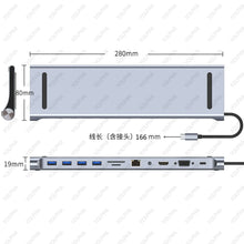 12in1 USBC Hub Multiport Docking Station Dual HDTV 100W PD SD TF Card Reader Audio 1080P VGA OTG Adapter for MacBook Dell Laptop