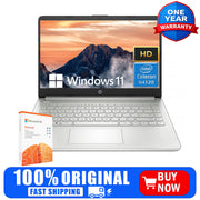 Portátil empresarial HP de 14", Intel Celeron N4120, 4 GB de RAM, 128 GB eMMC, 1 año de Office 365, Windows 11 Home