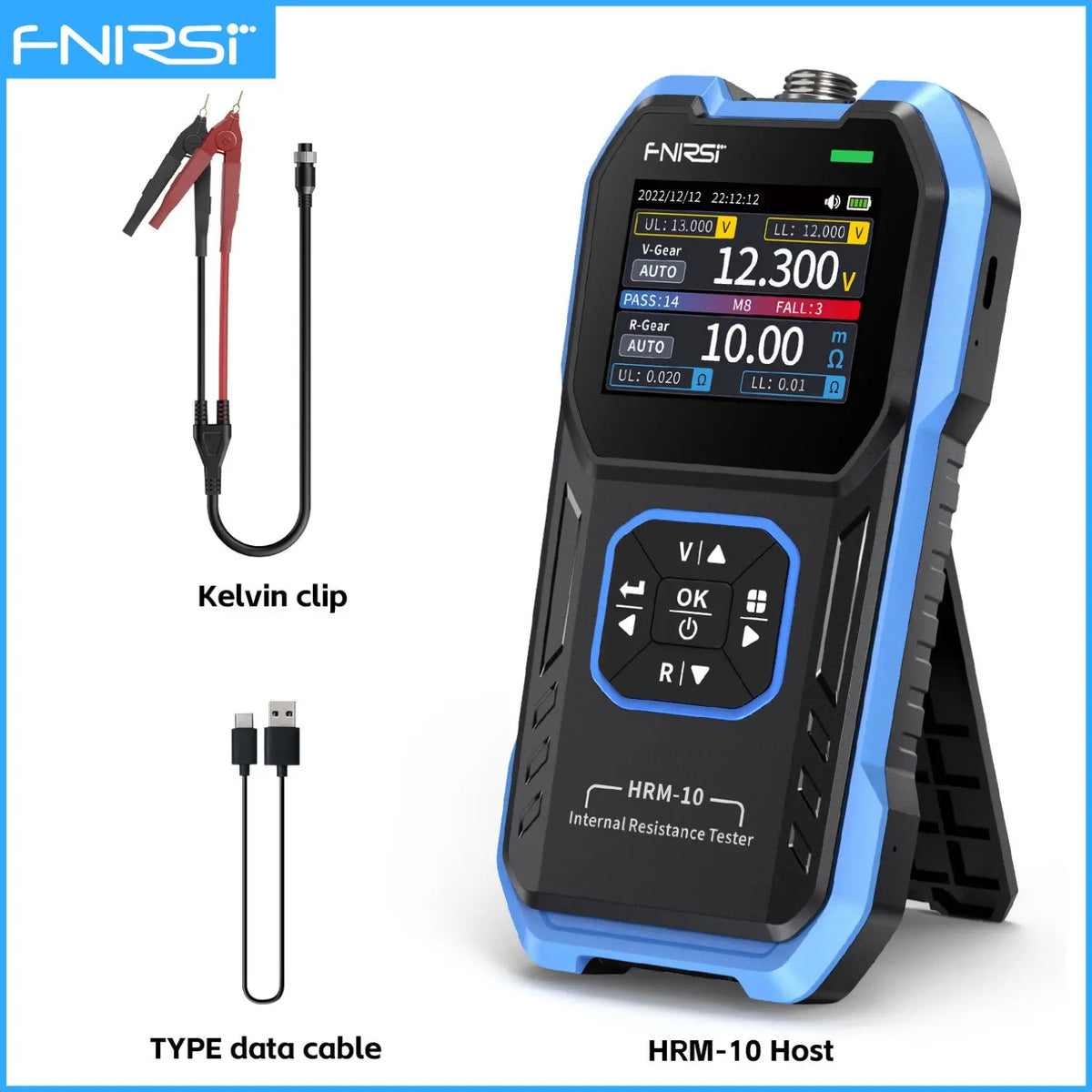 FNIRSI HRM-10 Battery Voltage Intemal Resistance Tester High-precision Trithium Lithium lron Phosphate 18650 Battery Tester