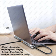 12in1 USBC Hub Multiport Docking Station Dual HDTV 100W PD SD TF Card Reader Audio 1080P VGA OTG Adapter for MacBook Dell Laptop
