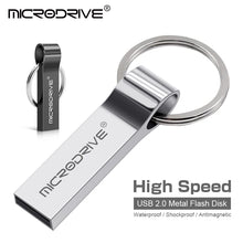 Metal USB Flash Drive 128GB 64GB pendrive 32GB 4GB 8GB 16GB Memory sticks pen drive with key ring