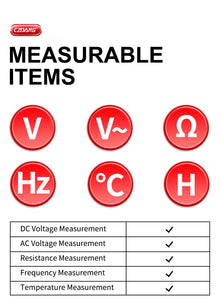 Wrist-worn Auto-ranging Digital Multimeter Multi Tester DCV ACV Resistance Continuity Measurement with Wearable Wrist Strip