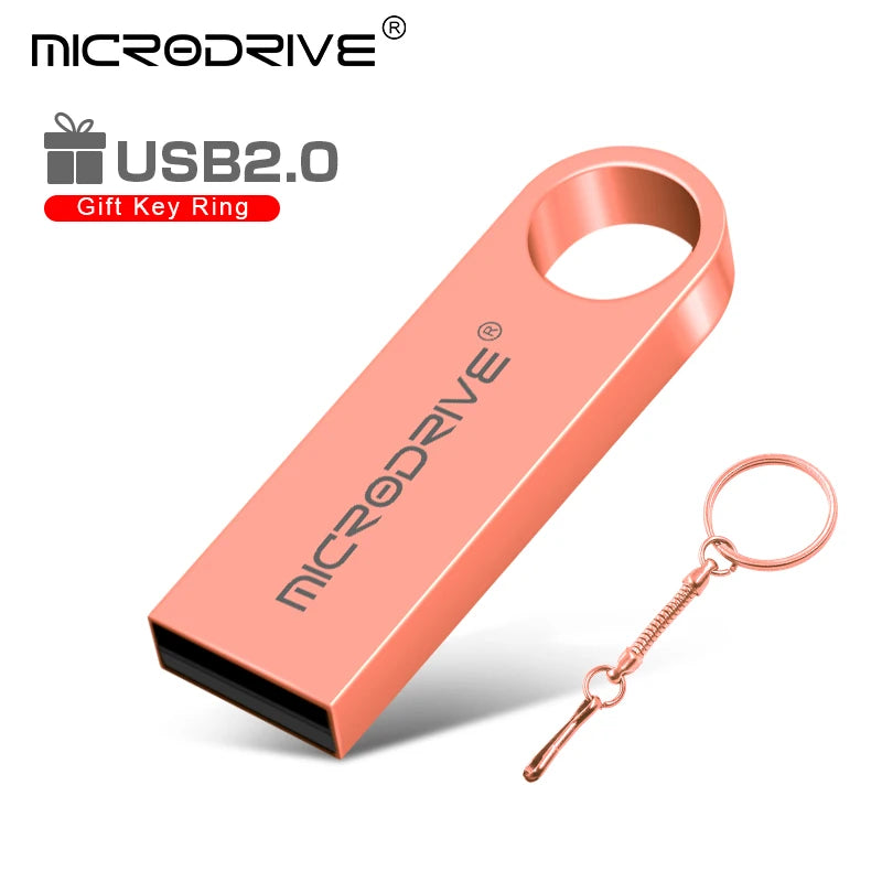Metal USB Flash Drive Pendrive 8GB 16GB 32GB 64GB High Speed Memory Stick U Disk 128GB Waterproof Key Ring Gift Metal Stick Key