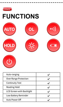 Wrist-worn Auto-ranging Digital Multimeter Multi Tester DCV ACV Resistance Continuity Measurement with Wearable Wrist Strip
