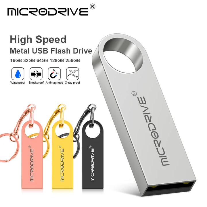 Metal USB Flash Drive Pendrive 8GB 16GB 32GB 64GB High Speed Memory Stick U Disk 128GB Waterproof Key Ring Gift Metal Stick Key