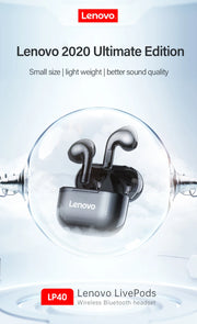 Auriculares inalámbricos Lenovo LP40 originales TWS con Bluetooth, control táctil, deportivos, estéreo para teléfono Android