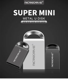 Super mini 32GB pendrive metal USB flash drive  4GB 8GB 16GB 32GB 64GB 128GB pen drive USB2.0 tiny memory stick U Disk cle usb