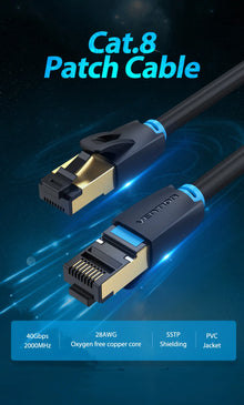 Vention Cat8 Ethernet Cable 40Gbps RJ45 Network Cable Cat 8 SFTP RJ45 Patch Cord for PC Modem Router Laptop Cable Ethernet Cat8