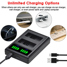 1800mAh LP-E5 LPE5 Battery/LED TypeC Charger for Canon EOS Rebel XS, Rebel T1i, Rebel XSi, 1000D, 500D, 450D,Kiss X3,X2,F