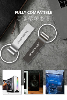 Metal USB Flash Drive 128GB 64GB pendrive 32GB 4GB 8GB 16GB Memory sticks pen drive with key ring
