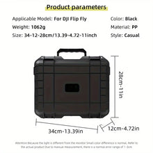 For DJI Flip Hard-Shell Storage Case, Compatible with RC N3/RC 2, Black, with Multiple Compartments For Drone Accessories