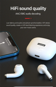 Auriculares inalámbricos Lenovo LP40 Pro Bluetooth 5.4 TWS HiFi estéreo, para juegos y deportes, con control táctil, llamadas HD y micrófono.