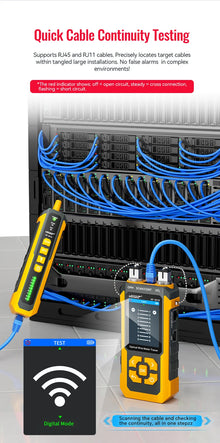 NOYAFA NF-8518 Network Cable Tester Optical Wire Tracer with OPM VFL POE NCV Port Flash Length Measurement RJ45 Continuity Test