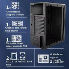 LDPCSJ Portable Mini PC Computer Case Support ATX Power Supply Fit M‑ATX & ITX Motherboard Compact Desktop Chassis With Fast Heat Dissipation For Home Use Gaming Entertainment DIY PC Building Desktop Computer Shell Housing