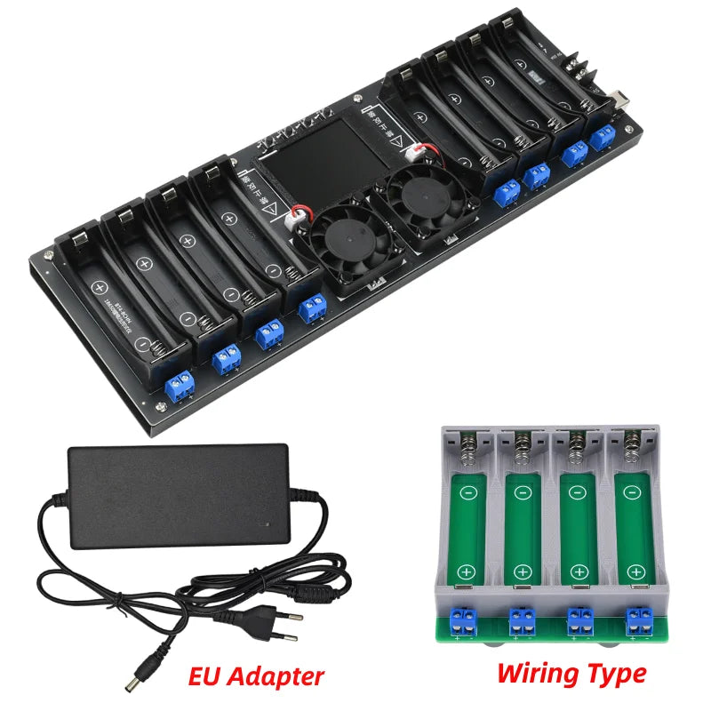 8 Channel 18650 Battery Capacity Tester 2.4" Screen Internal Resistance Analyzer Auto Charge Discharge Module Lithium Ion