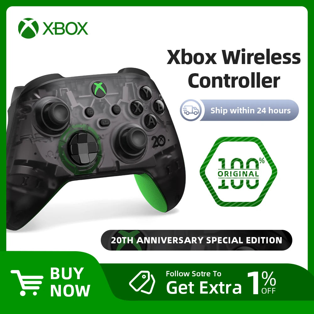 Microsoft Xbox Core Wireless Controller Carbon Electric Volt White Black for Xbox Series X Xbox Series S Xbox One Controller