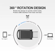 Dual-Interface USB 2.0 Type-C Flash Drive 16-128GB,High-Speed Data Transfer,Plug and play，Compatible with PC/Phone/Laptop