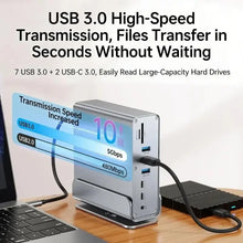 15 in 1 USB-C Docking Station 4K HD Vertical Hub with Triple Monitor RJ45 1000M USB3.0/2.0 PD 100W SD/TF Audio 3.5mm for Mac Pro